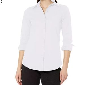 Modena Women's Button Down Long Sleeve Poplin Dress Shirts